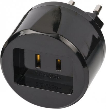 Brennenstuhl 1508500010 strømstik adapter Type A Type C (eurostik) Sort