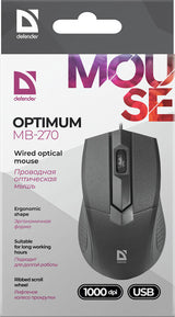Defender Optimum MB-270 mus Kontor Højre hånd USB Type-A Optisk 1000 dpi