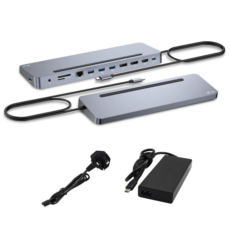i-tec C31FLAT2PDPRO100W dockingstation Ledningsført USB 3.2 Gen 1 (3.1 Gen 1) Type-C Sølv