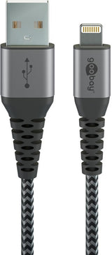 Goobay 49268 Lightning kabel 1 m Grå, Sølv