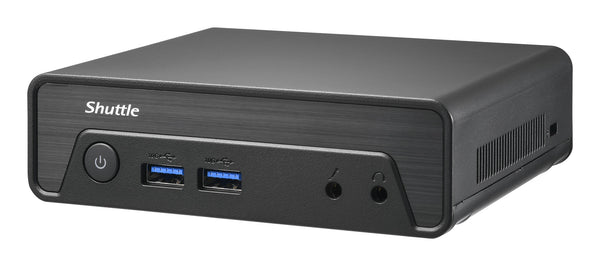 Shuttle NE1010BA PC/arbejdsstation Intel® N N100 8 GB DDR4-SDRAM 128 GB SSD Windows 11 Pro Slim PC Mini PC Sort