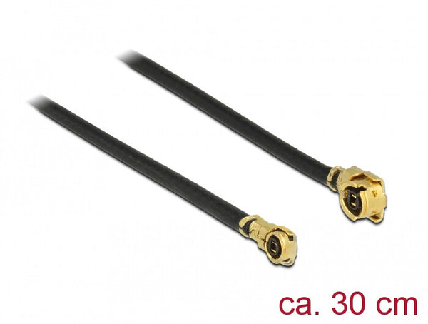 DeLOCK 89649 koaxial kabel 1.13 0,3 m MHF (I-PEX) MHF IV/ HSC MXHP32 Sort, Guld