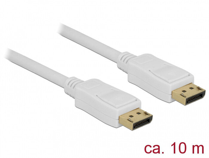 DeLOCK 84863 DisplayPort kabel 10 m Hvid
