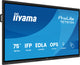iiyama TE7515A-B2AG skilte display Kiosk design 190,5 cm (75") Wi-Fi 550 cd/m² 4K Ultra HD Sort Berøringsskærm Indbygget processer Android 24/7