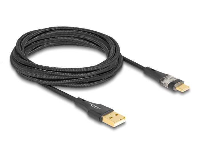 DeLOCK 80762 USB-kabel USB 2.0 3 m USB A USB C 0,48 Gbit/sek. Sort