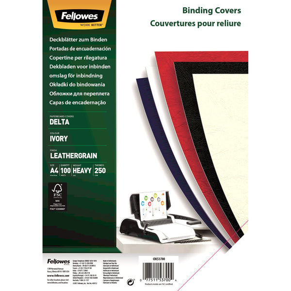 Fellowes 5370004 omslag til papirindbinding A4 Papir Elfenben 100 stk