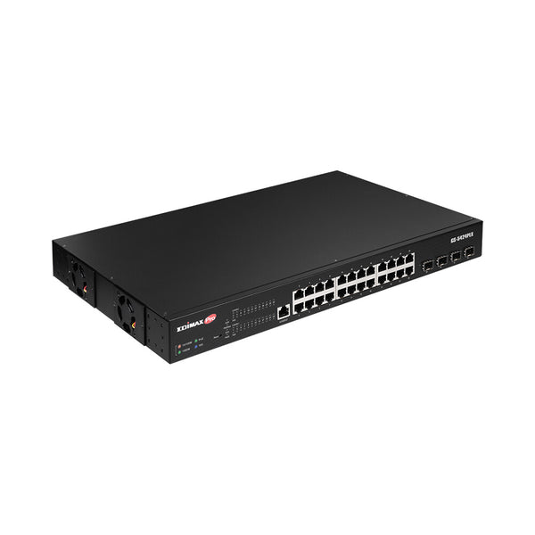 Edimax GS-5424PLX netværksswitch Administreret L2 Gigabit Ethernet (10/100/1000) Strøm over Ethernet (PoE) 1U Sort