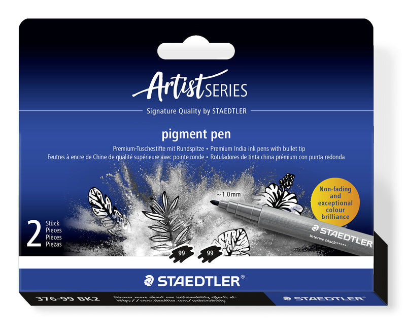 Staedtler Pigment Arts Intensiv Pen filtpen Sort 2 stk