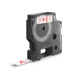 DYMO Originale D1-etiketter | Rød tekst på hvid tape | 12 mm x 7 m | Selvklæbende etiketter til LabelManager-mærkningsmaskiner | Fremstillet i Europa