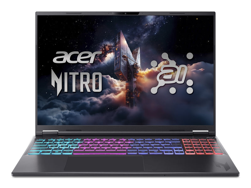 Acer Nitro 16S AI AN16S-61-R5MK Copilot+ PC AMD Ryzen AI 9 365 Laptop 40,6 cm (16") WQXGA 32 GB DDR5-SDRAM 2 TB SSD NVIDIA GeForce RTX 5070 Ti Wi-Fi 6E (802.11ax) Windows 11 Home Tysk Sort