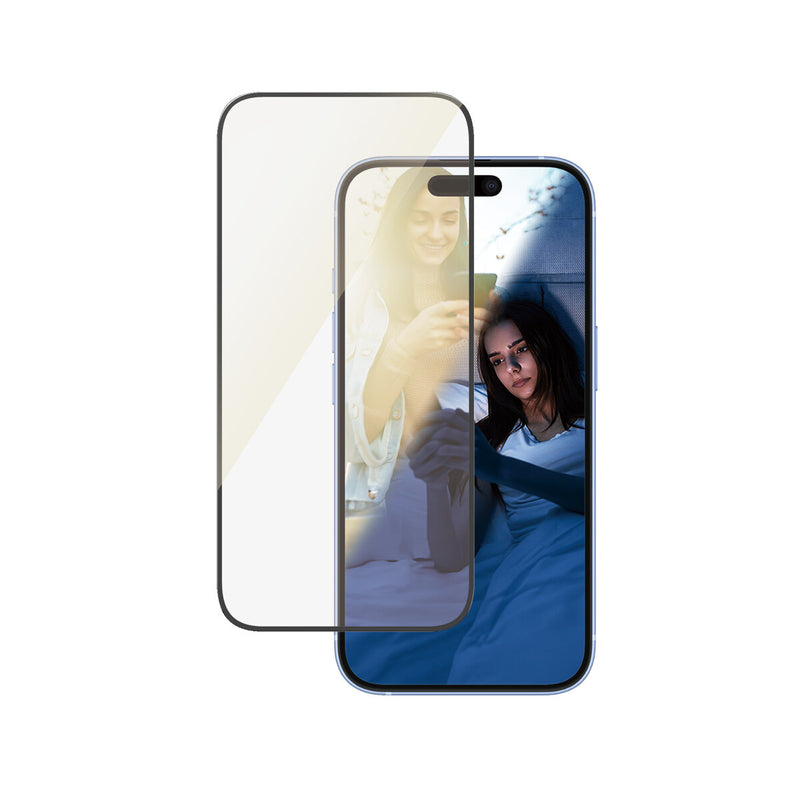 PanzerGlass ® EyeCARE™ Skærmbeskyttelse iPhone 16 | 15 | Ultra-Wide Fit