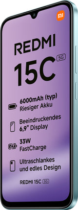 Xiaomi Redmi 15C 17,5 cm (6.9") 5G USB Type-C 4 GB 128 GB 6000 mAh Grøn