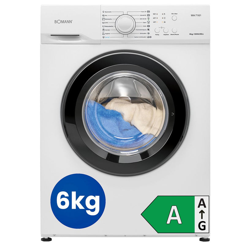Bomann WA 7161 vaskemaskine Front-læsning 6 kg 1000 rpm Hvid