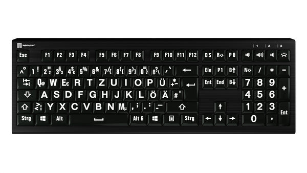 Logickeyboard LKB-LPWB-A2PC-DE tastatur Universel USB QWERTZ Tysk Sort