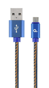 Cablexpert CC-USB2J-AMMBM-2M-BL USB-kabel USB 2.0 USB A Mini-USB B 0,48 Gbit/sek. Blå