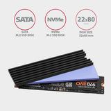 Axagon CLR-M2L3 Computerkølesystem M.2 NVMe SSD, Solid-state drev Køleplade/køler Sort 1 stk