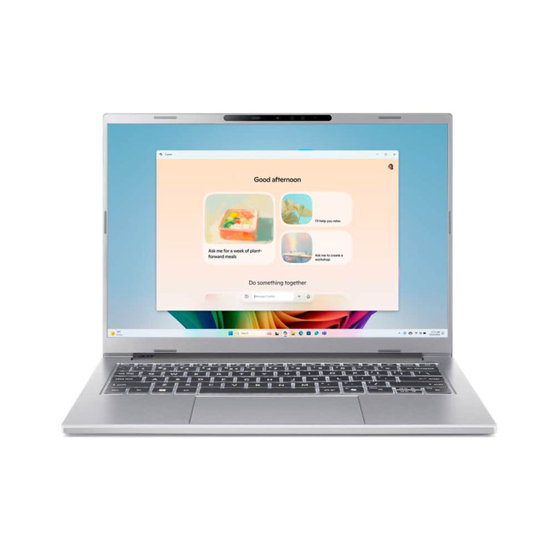 Acer Aspire 14 AI A14-53M-71LQ Intel Core Ultra 7 258V Laptop 35,6 cm (14") WUXGA 32 GB LPDDR5x-SDRAM 1 TB SSD Wi-Fi 7 (802.11be) Windows 11 Home Tysk Sølv