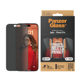 PanzerGlass ® Privacy Skærmbeskyttelse iPhone 15 Pro | Ultra-Wide Fit m. EasyAligner