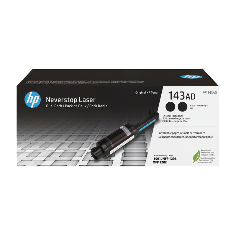HP Genopfyldningssæt med to pakker til 143AD Black Original Neverstop