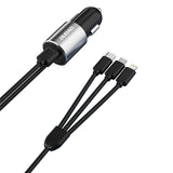 DUDAO R5ProN 3.4A Car Charger Built-in cables Universel Grå Cigartænder Hurtig opladning Automatisk