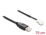 DeLOCK 91229 el-ledning Sort 0,7 m USB A Molex (3-pin)