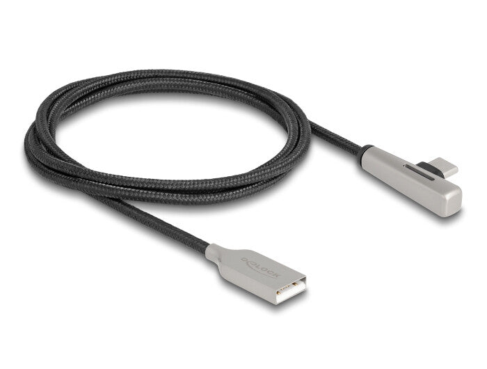 DeLOCK 80766 USB-kabel USB 2.0 1 m USB A USB C 0,48 Gbit/sek. Sort, Sølv