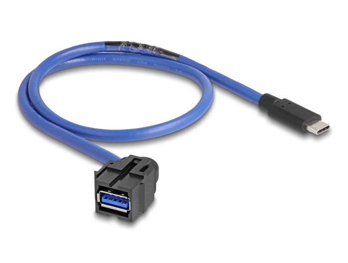 DeLOCK 88156 USB-kabel 0,5 m USB A USB C 5 Gbit/sek. Sort, Blå