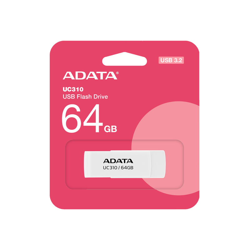 ADATA UC310 USB-nøgle 64 GB USB Type-A 3.2 Gen 1 (3.1 Gen 1) Hvid