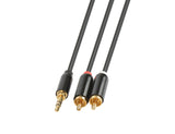 Prokord AUDIO-0018 lydkabel 5 m 3.5mm 2 x RCA Sort