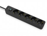Inca IPW-44SY overspændingsbeskytter Sort 5 AC stikkontakt(er) 230 V 1,5 m