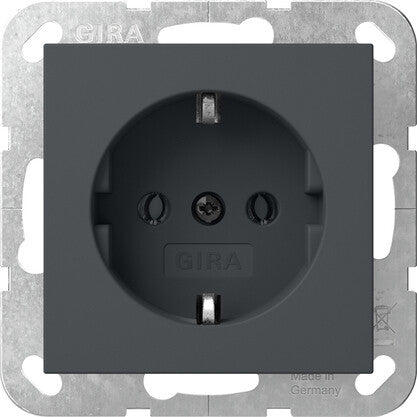 GIRA System 55 stikkontakt Schuko Anthracit