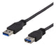 Deltaco USB 3.2 Gen1 Extension cable 3m USBA male>USBA female black