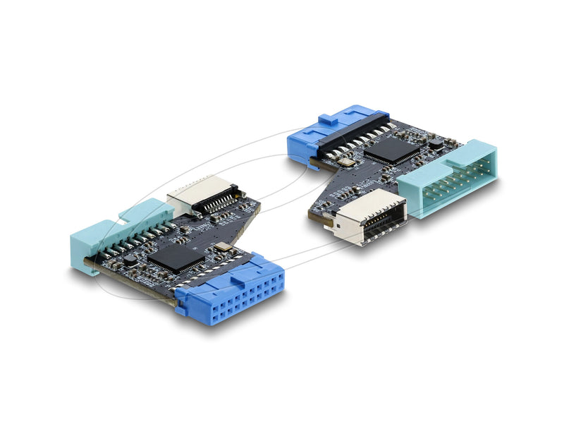 DeLOCK 67343 kabel kønsskifter USB 5 Gbps 20 pin header 2x USB 5 Gbps 20 pin header Sort