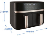 Russell Hobbs SatisFry Dual Basket Heißluftfritteuse Dobbelt 9 L Enkeltstående 2800 W Varmluftsteger Sort
