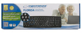 Esperanza EK129 tastatur HTPC USB QWERTY UK engelsk Sort