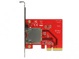 DeLOCK 91748 kortlæser PCI Express Intern Metallic, Rød