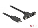 DeLOCK 35108 USB-kabel USB 2.0 0,5 m Micro-USB B 0,48 Gbit/sek. Sort