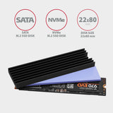 Axagon CLR-M2L6 Computerkølesystem M.2 NVMe SSD, Solid-state drev Køleplade/køler Sort 1 stk