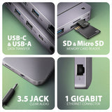 Axagon HMC-12GM2 dockingstation Ledningsført USB 3.2 Gen 2 (3.1 Gen 2) Type-C Grå