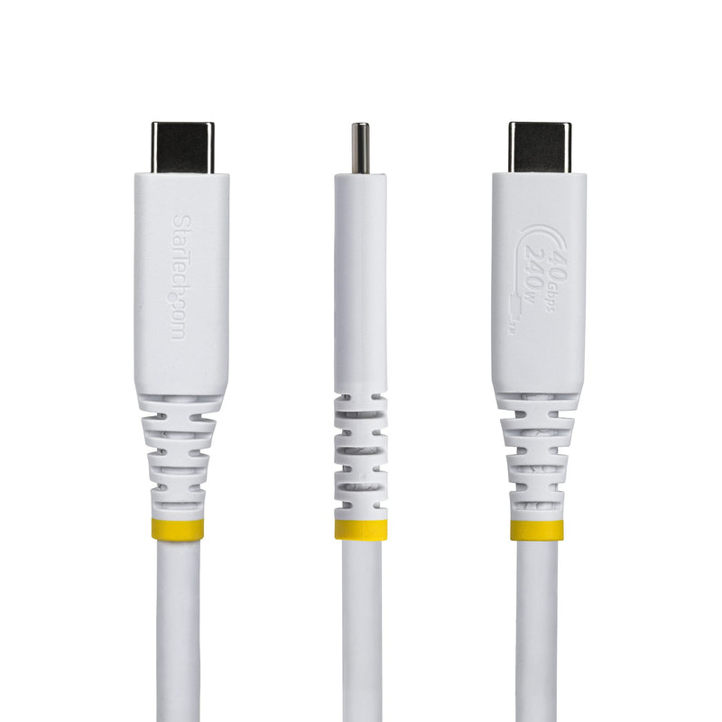 StarTech.com CC50CM40GUSB4TPW USB-kabel USB4 Gen 3x2 0,5 m USB C 40 Gbit/sek. 240 W Hvid