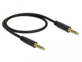 DeLOCK 85790 lydkabel 0,5 m 4.4mm Sort