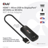CLUB3D CAC-1335 videokabel adapter 1 m HDMI + USB DisplayPort Sort