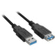 Sharkoon 3m, 2xUSB3.0-A USB-kabel USB 3.2 Gen 1 (3.1 Gen 1) USB A 5 Gbit/sek. Sort
