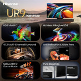 Hisense 85UR9DS TV 2,16 m (85") 4K Ultra HD Smart TV Wi-Fi Sort, Grå 5000 cd/m²