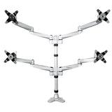StarTech.com ARMQUADPS skærmbeslag og -stativer 68,6 cm (27") Skrivebord Sølv
