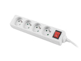 Lanberg PS1-04E-0150-W stikdåse 1,5 m 4 AC stikkontakt(er) Indendørs Hvid