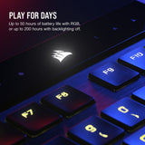 Corsair K100 AIR tastatur Spil USB + RF Wireless + Bluetooth QWERTY Nordisk Sort