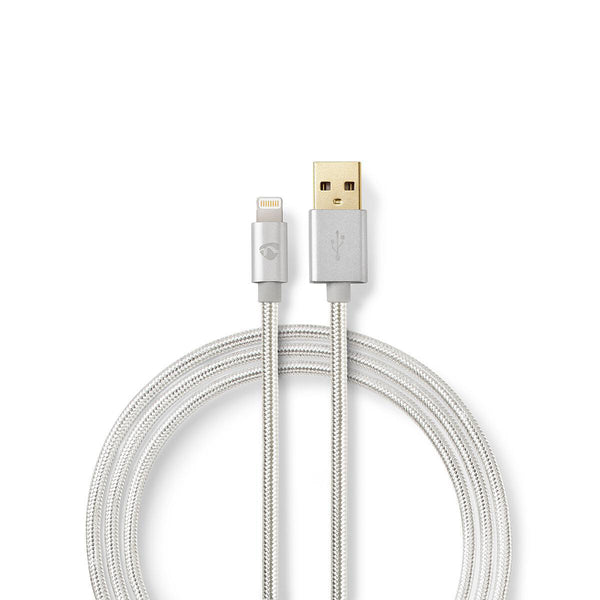 Nedis CCTB39300AL10 kabel til mobiltelefon Aluminium 1 m USB A Lightning