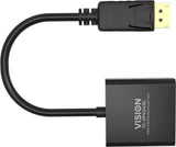 Vision TC-DPVGA/BL videokabel adapter DisplayPort VGA (D-Sub) Sort
