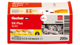 Fischer 568004 skrueanker og vægudtag 200 stk Udvidelsesanker 20 mm